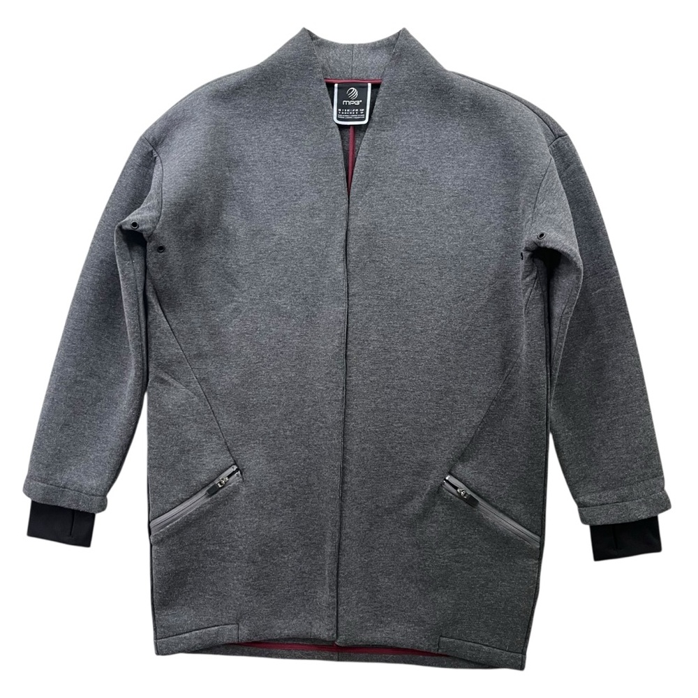 MPG Women’s S Gray Heather Granville Fleece Open Front Mid Cocoon Jacket 11D0061